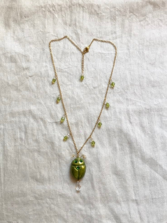 Green Beetle Necklace