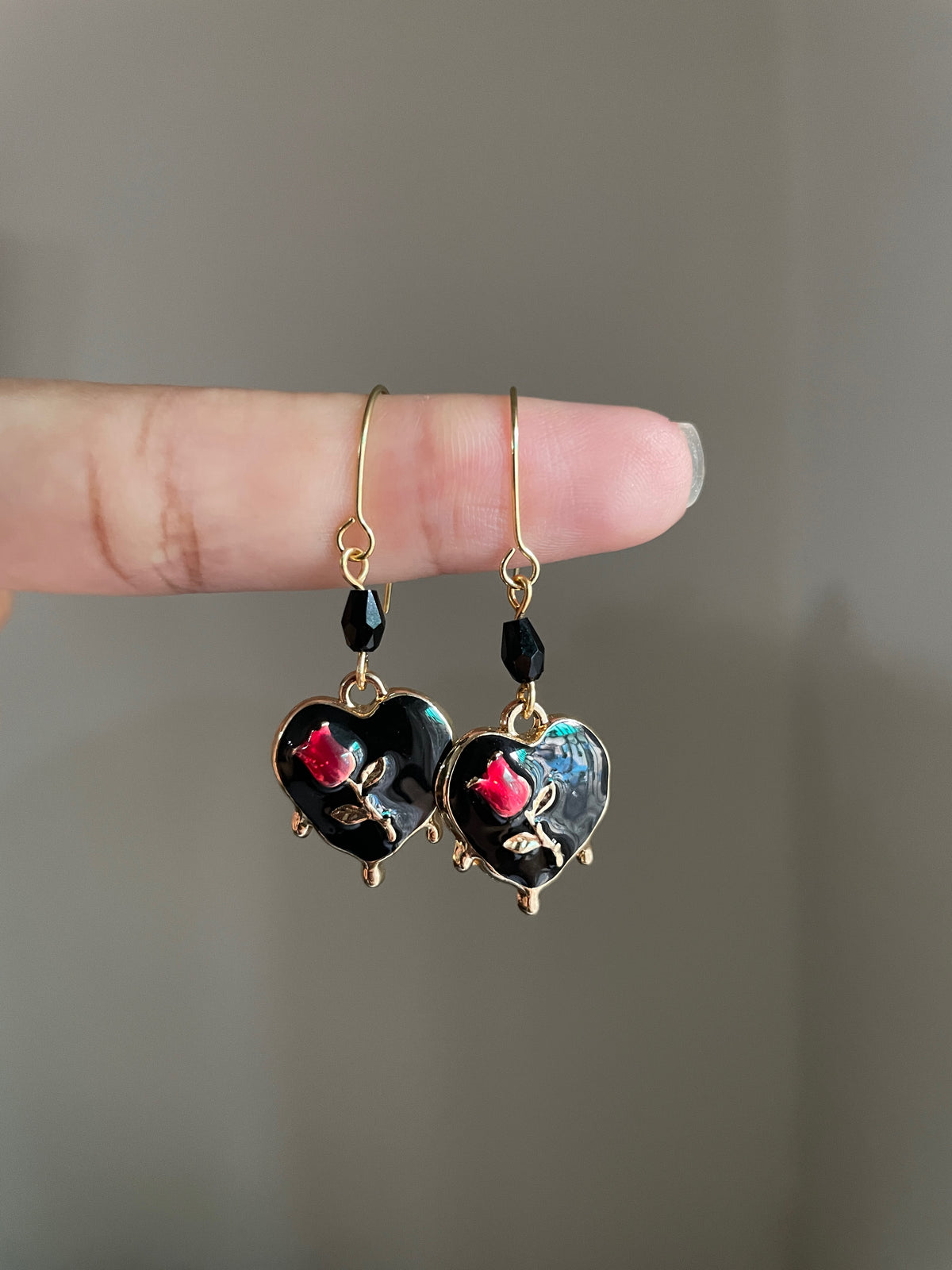 Rose Heart Chunky Earrings