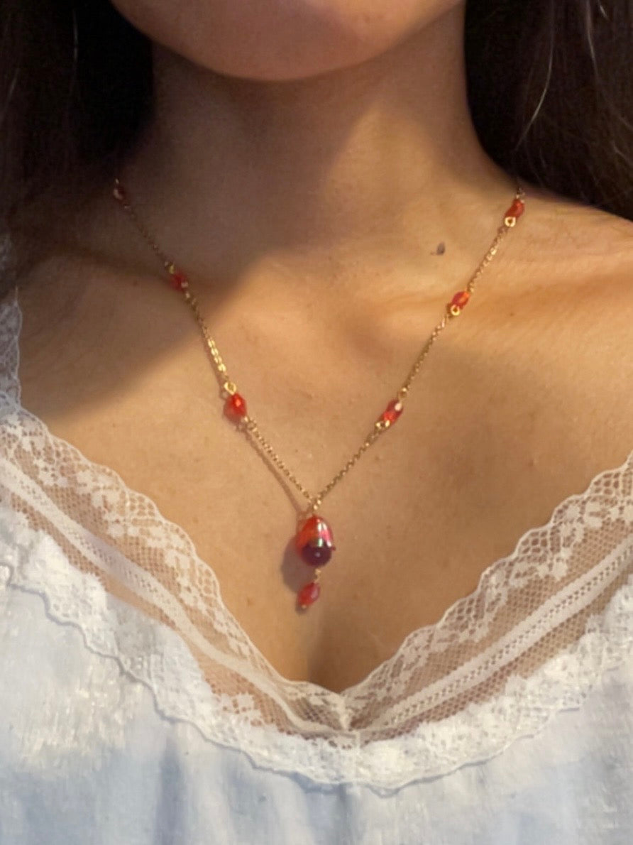 Red Flora Necklace