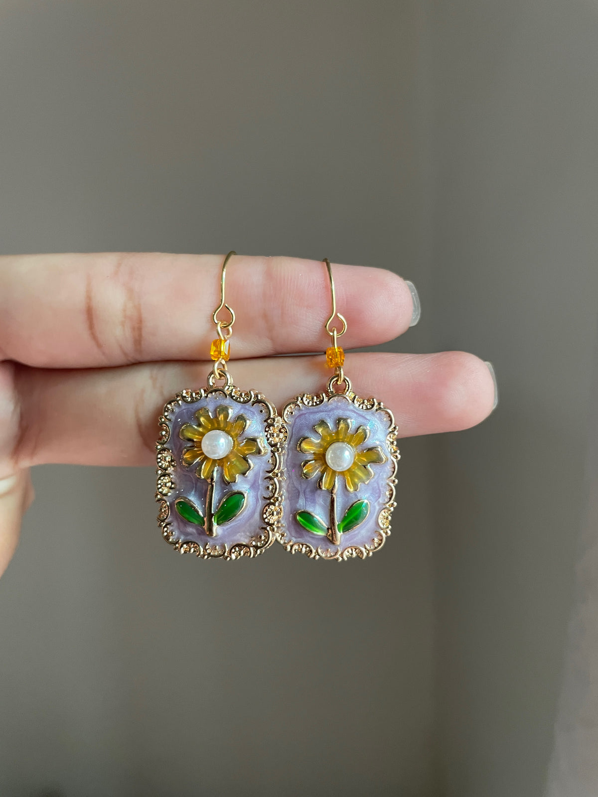 Sunflower Frame Chunky Earrings