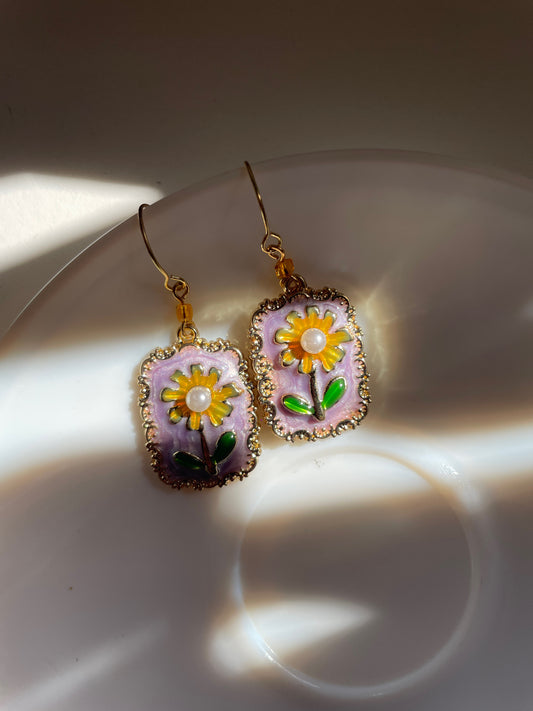 Sunflower Frame Chunky Earrings