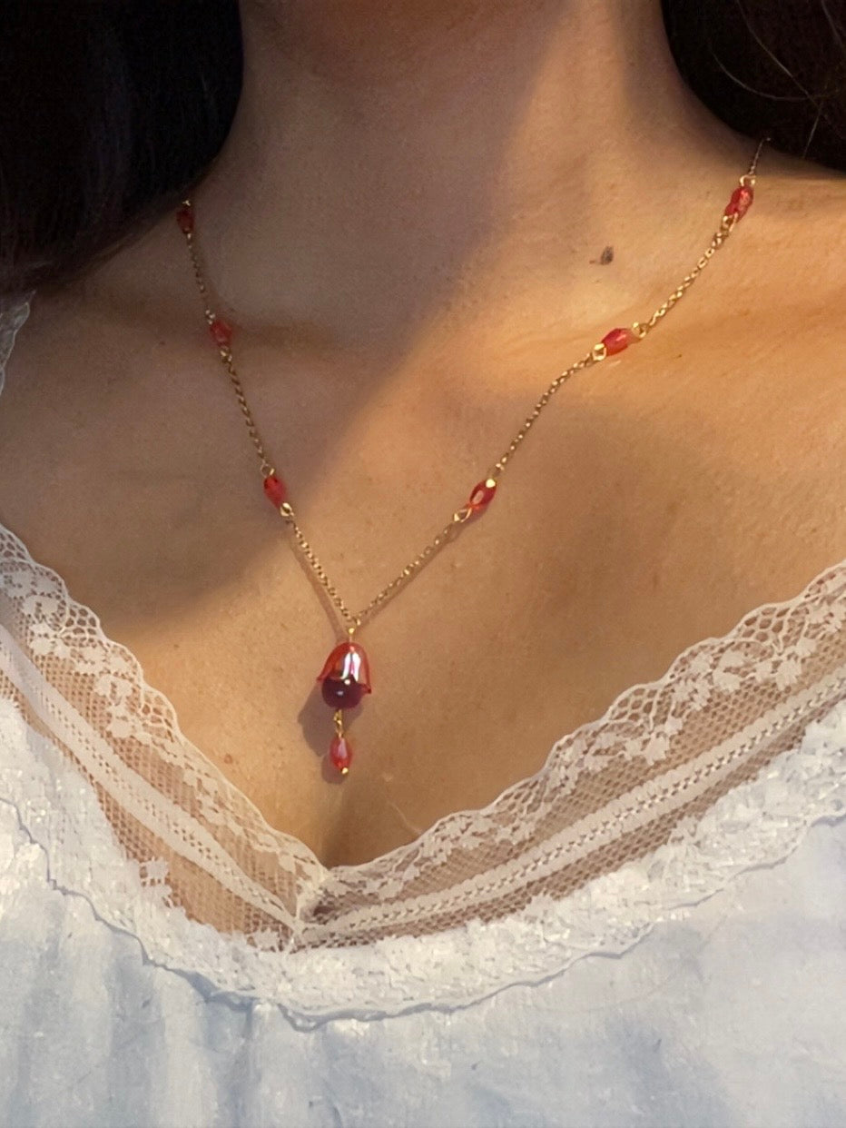 Red Flora Necklace