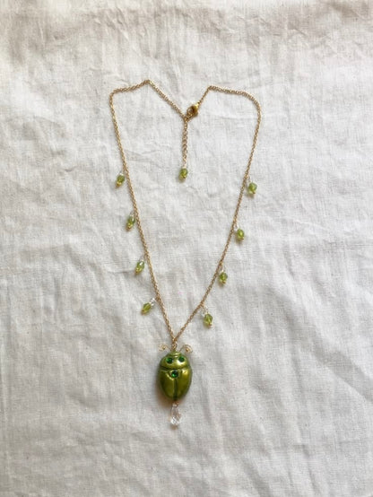 Green Beetle Necklace